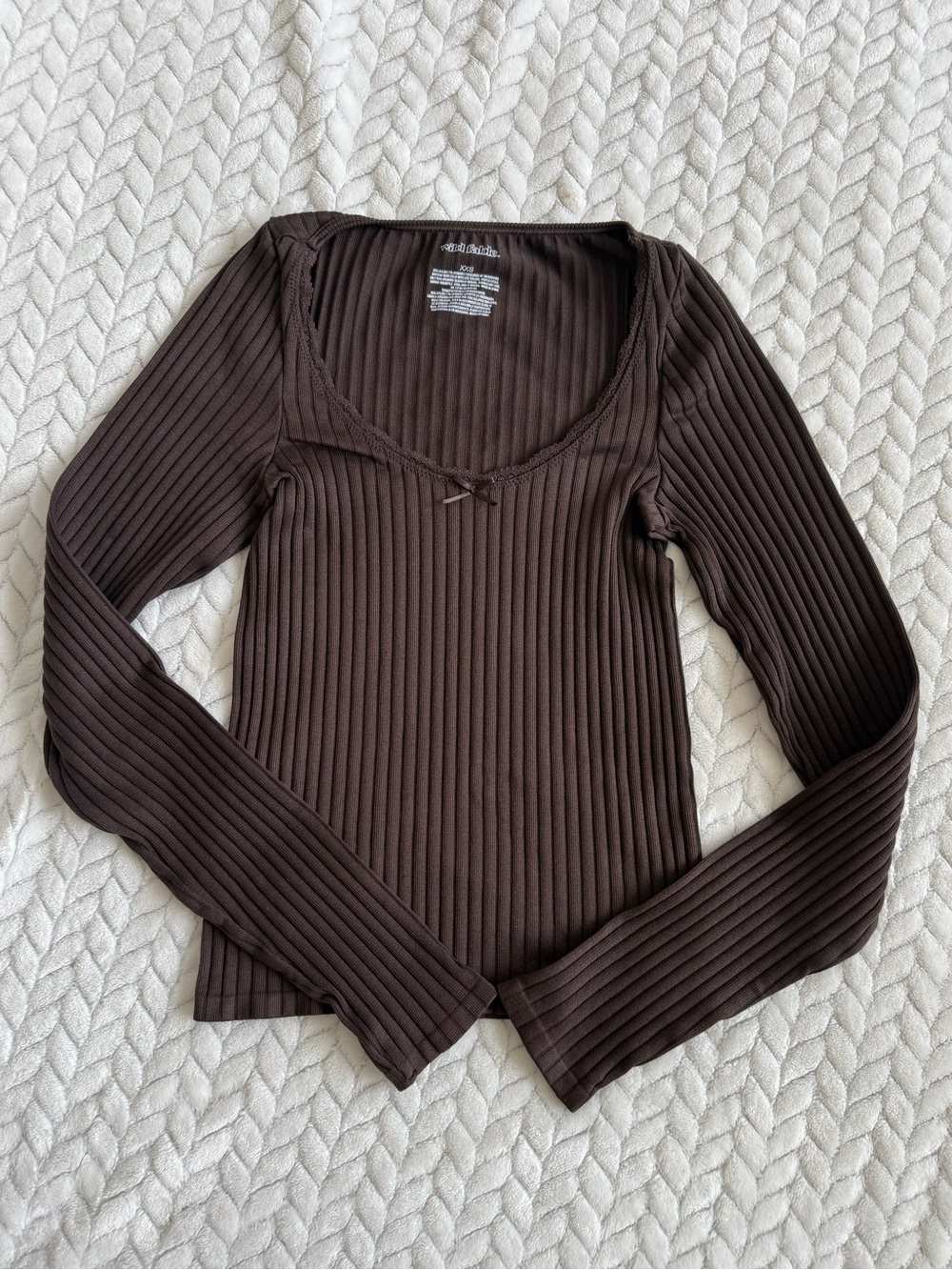 Wild Fable chocolate brown long sleeve women’s XXS